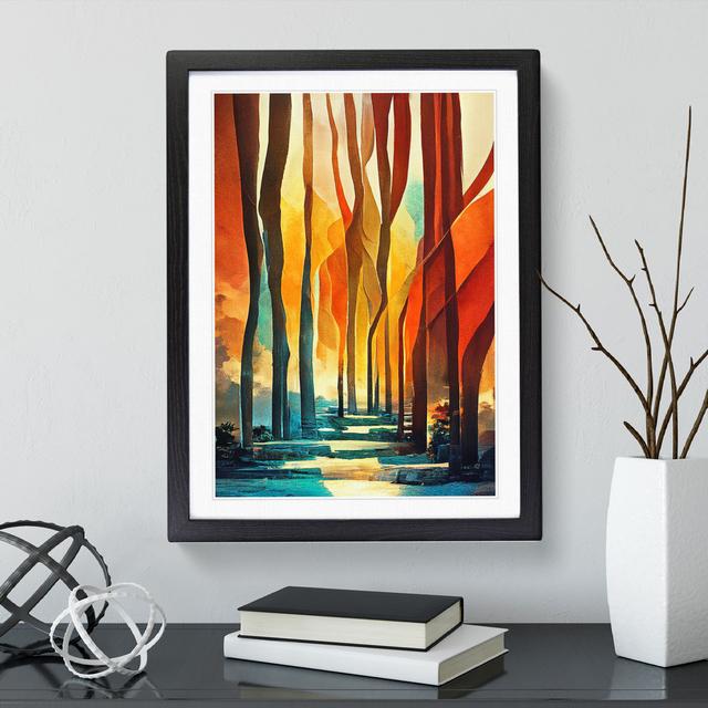 XV1022-4706X Torn Abstract Forest No.6 - Print Marlow Home Co. Matte Colour: White, Format: Black Framed Paper, Size: 66cm H x 48cm W on Productcaster.