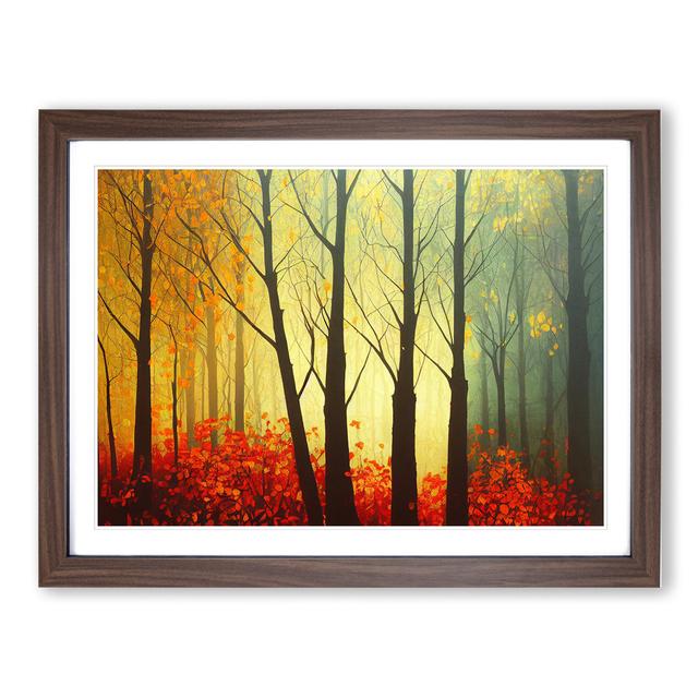 Soulful Autumn Forest - Picture Frame Painting Alpen Home Size: 34cm H x 46cm W x 2cm D, Frame Colour: Walnut on Productcaster.