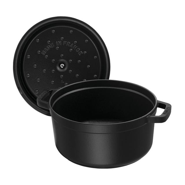 STAUB Round Cast Iron Cocotte Staub Size: 20cm, Colour: Black on Productcaster.