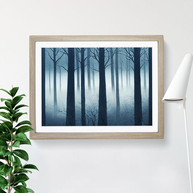 Sublime Winter Forest - Picture Frame Print Alpen Home Size: 25cm H x 34cm W x 2cm D, Frame Colour: Oak Framed on Productcaster.