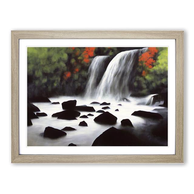 Mysterious Waterfall - Picture Frame Graphic Art Alpen Home Size: 25cm H x 34cm W, Frame Colour: Beige on Productcaster.