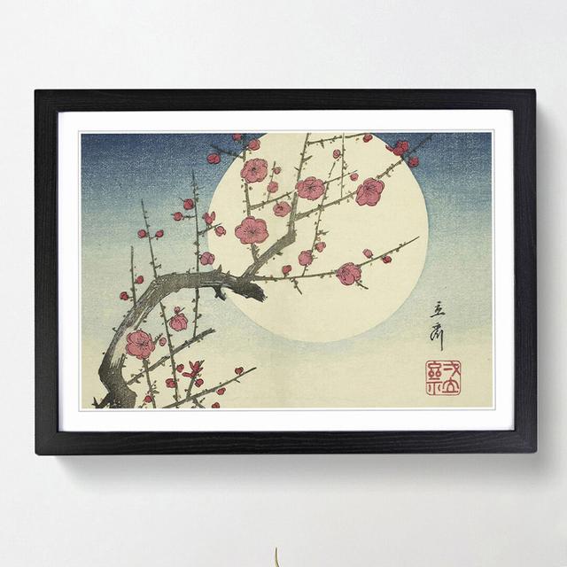 Red Plum Branch & Moon by Utagawa Hiroshige - Picture Frame Painting Print East Urban Home Frame Option: Black Framed, Size: 48cm H x 65cm W x 2cm D on Productcaster.