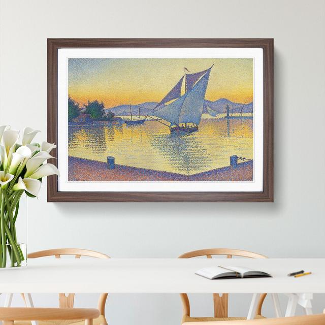 The Port at the Sunset by Paul Signac - Picture Frame Painting East Urban Home Frame Option: Walnut Framed, Size: 48cm H x 65cm W x 2cm D on Productcaster.