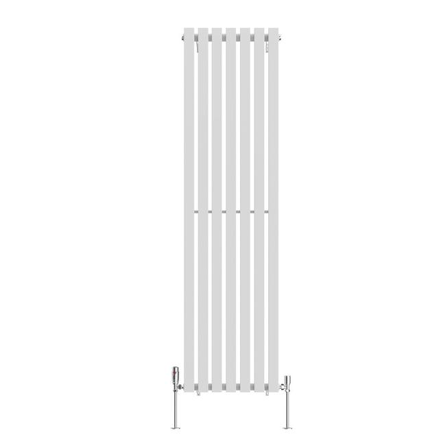 Genris Vertical D-Shape Radiator Ebern Designs Size: 160cm H x 48cm W, Radiator Cover Colour: White, Panels: 1 on Productcaster.