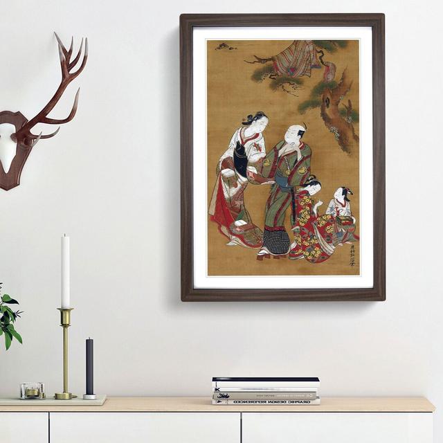 Family in the Forest by Okumura Masanobu - Picture Frame Painting Print East Urban Home Frame Option: Walnut Framed, Size: 48cm H x 36cm W x 2cm D on Productcaster.