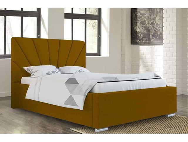 Khuduro Bed King Plush Velvet Blue Envisage Trade Colour: Mustard, Size: Double (4'6) on Productcaster.