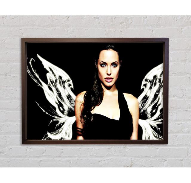 Angelina Jolie Angel Wings - Print Rosalind Wheeler Format: Walnut Framed Canvas, Size: 100cm H x 141.4cm W x 3.3cm D on Productcaster.