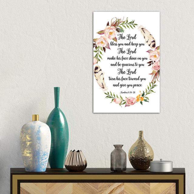 The Lord Bless You and Keep You by Eden Printables - Wrapped Canvas Painting Print Happy Larry Size: 66.04cm H x 45.72cm W x 1.91cm D on Productcaster.