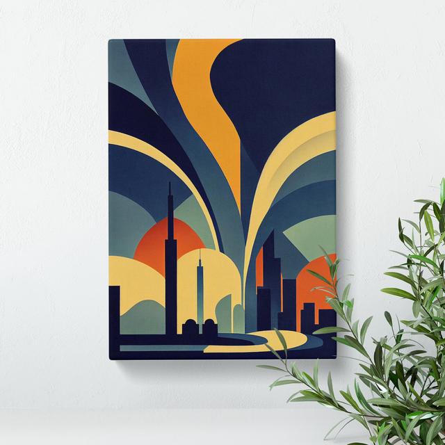 Art Deco City Skyline No.4 - Wrapped Canvas Graphic Art Metro Lane Size: 60cm H x 40cm W x 3cm D on Productcaster.