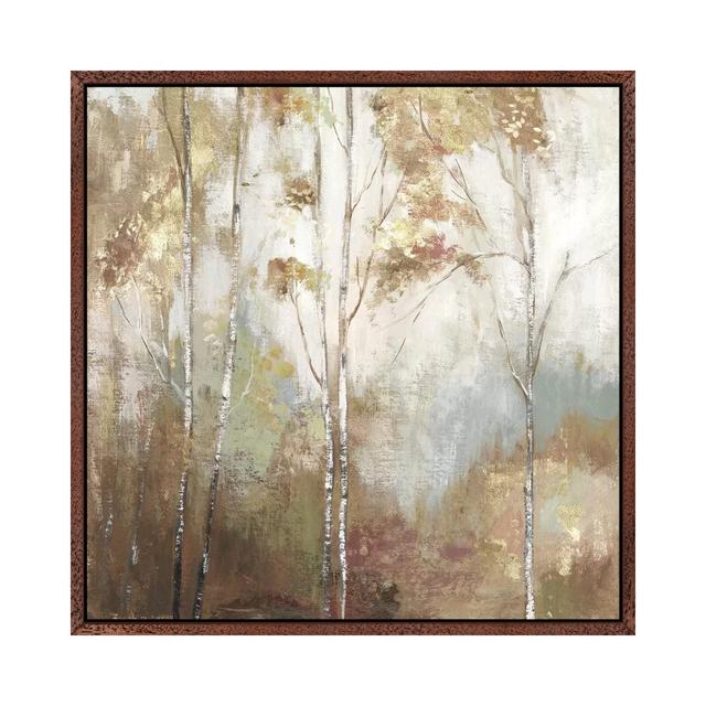 Fine Birch II by Allison Pearce - Painting Print on Canvas Union Rustic Frame Option: Brown Framed, Size: 93.98cm H x 93.98cm W x 3.81cm D on Productcaster.