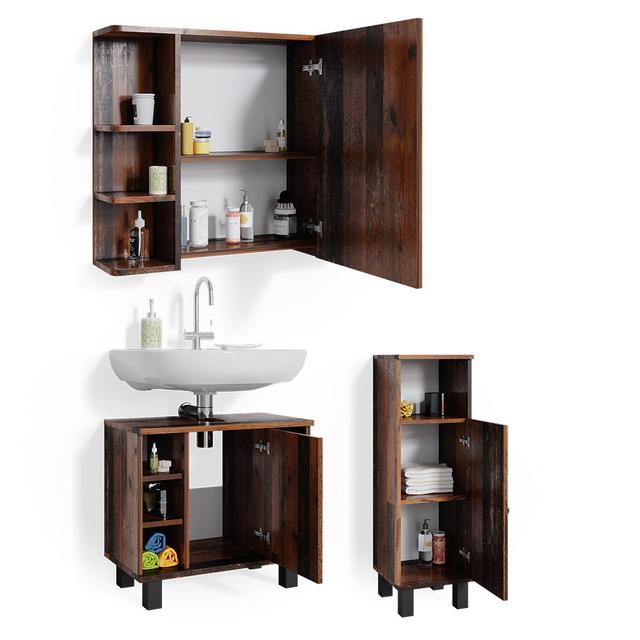 55Cm W x 95Cm H x 98Cm D Solid Wood Bathroom Storage Furniture Set Union Rustic on Productcaster.