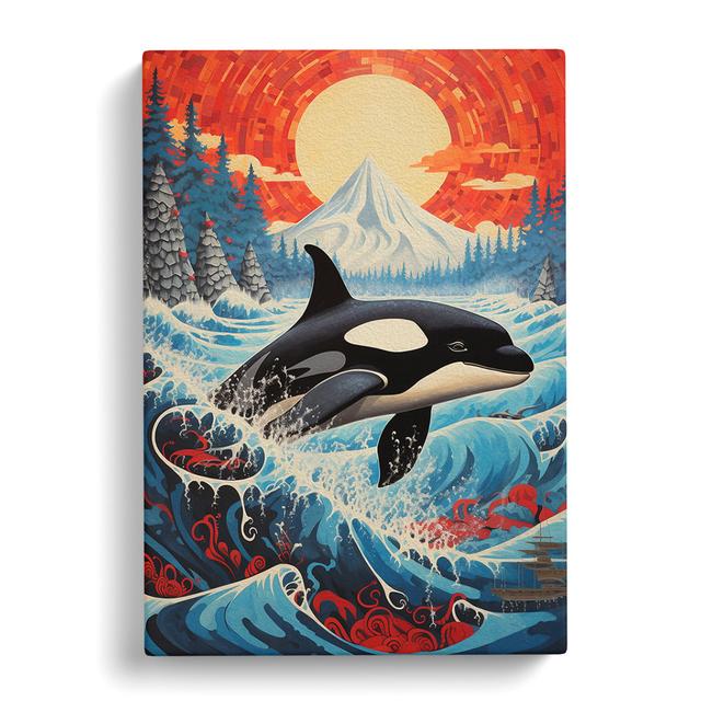 Orca Whale Symbolism Art House of Hampton Size: 76cm H x 50cm W x 3cm D on Productcaster.