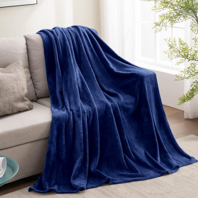 Adamczyk Soft Touch Mink Faux Fur Plush Throw/Blanket Fairmont Park Size: W130 x L150cm, Colour: Navy on Productcaster.