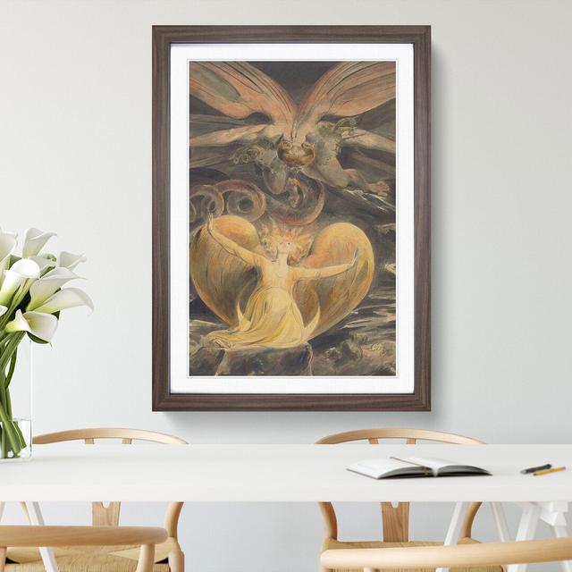 The Great Red Dragon by William Blake - Picture Frame Painting East Urban Home Frame Option: Walnut, Size: 65cm H x 48cm W x 2cm D on Productcaster.