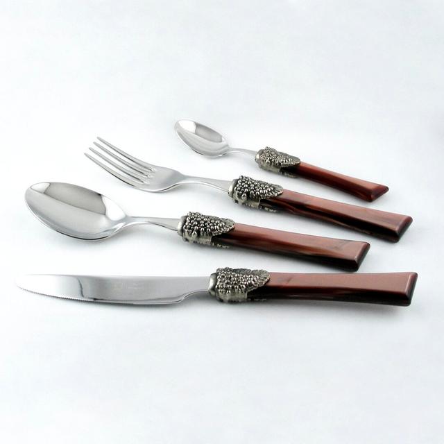 24 Piece 18/10 Stainless Steel Cutlery Set, Service for 6 Rivadossi Sandro Colour: Brown on Productcaster.