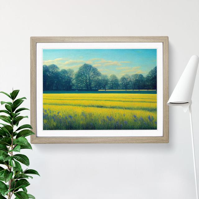 A Spring Meadow - Picture Frame Graphic Art Brambly Cottage Size: 25cm H x 34cm W, Frame Colour: Grey on Productcaster.