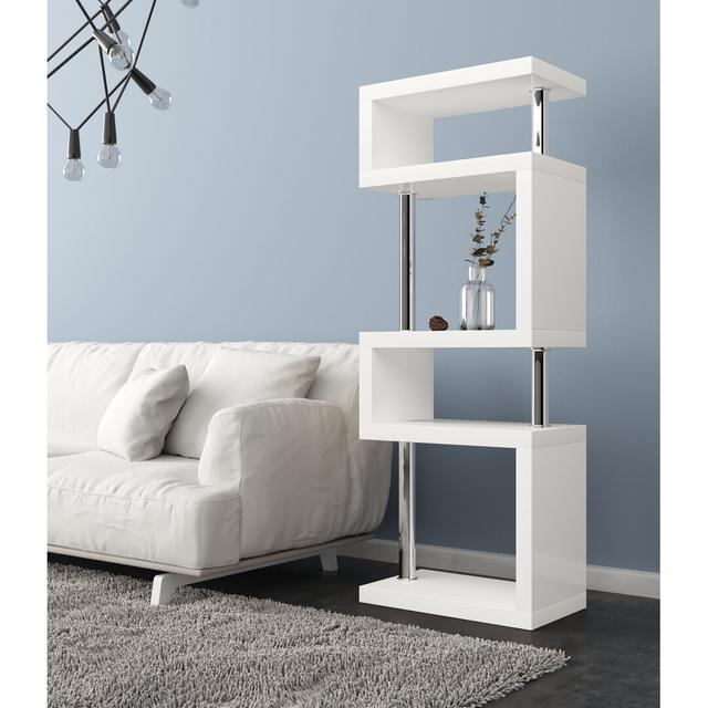 5-Piece Accent Shelf in High Gloss White in White/Black by Urban Designs on Productcaster.