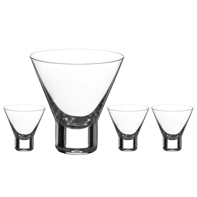 240ml Lead Free Crystal Martini Glass Diamante Set Size: 4 on Productcaster.