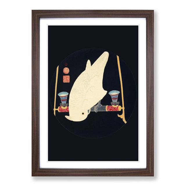 White Macaw by Ito Jakuchu - Picture Frame Graphic Art Print East Urban Home Size: 50cm H x 35cm W x 2cm D, Frame Option: Walnut on Productcaster.