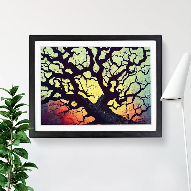 Sumptuous Oak Tree - Picture Frame Painting Marlow Home Co. Frame Colour: Black, Size: 34cm H x 46cm W x 2cm D on Productcaster.