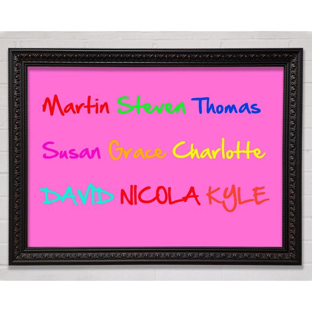 Your Name In A Choice Of Colours Silver - Single Picture Frame Art Prints Bright Star Size: 21cm H x 29.7cm W, Colour: Vivid Pink on Productcaster.