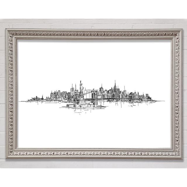 Outline Of The Big Apple - Single Picture Frame Art Prints Bright Star Size: 100cm H x 141.4cm W x 3cm D on Productcaster.