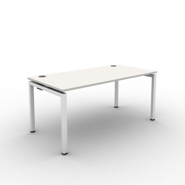 Grazian Desk Ebern Designs Size: 73cm H x 160cm W x 80cm D, Top Colour: White, Frame Colour: White on Productcaster.