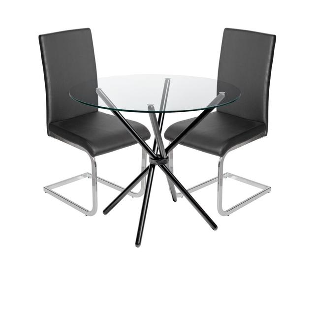 Bilston Dining Set Metro Lane Colour (Table Base): Black, Colour (Chair): Black on Productcaster.