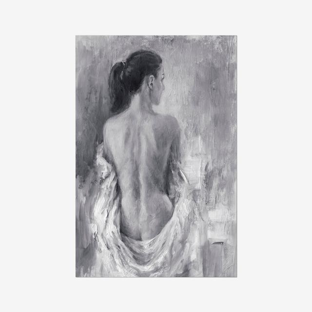 Draped Figure I by Ethan Harper - Painting Print Etta Avenue Size: 46cm H x 30cm W, Format: Wrapped Canvas on Productcaster.