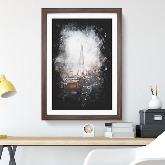 The Shard in London Vol.5 - Picture Frame Graphic Art East Urban Home Size: 65cm H x 48cm W x 2cm D, Frame Option: Walnut Framed on Productcaster.