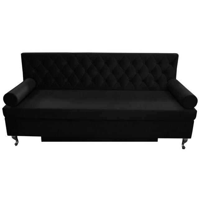 Glamour 3 Seater Sofa Bed Happy Barok Upholstery Colour: Black on Productcaster.