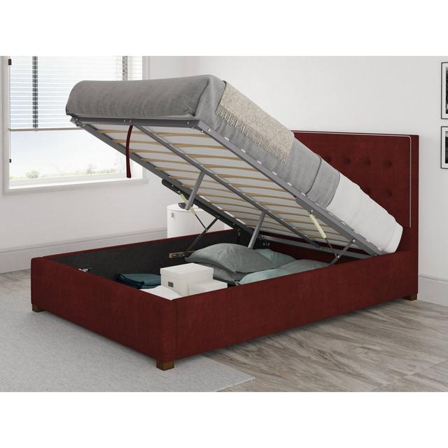 Abarca Upholstered Ottoman Bed Etta Avenue Size: Kingsize (5'), Colour: Bordeaux on Productcaster.