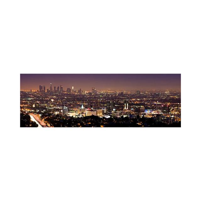 Los Angeles Skyline Cityscape - Wrapped Canvas Panoramic Photograph Brayden Studio Size: 50.8cm H x 152.4cm W x 3.81cm D on Productcaster.