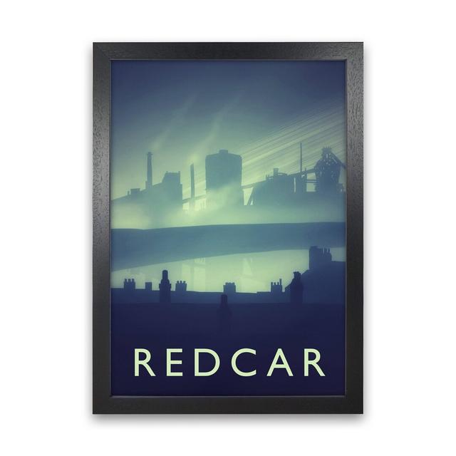 Redcar (Night) Portrait by Richard O'Neill - Graphic Art Corrigan Studio Size: 46cm H x 34cm W x 3cm D, Format: Black Framed on Productcaster.