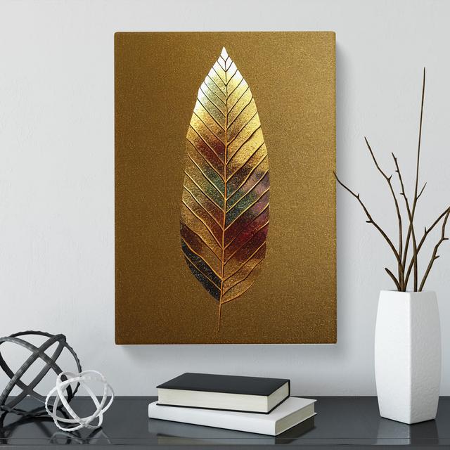 CAN-V0523-998X Forest Gold Leaf - Wrapped Canvas Print Marlow Home Co. Size: 60cm H x 40cm W x 3cm D on Productcaster.