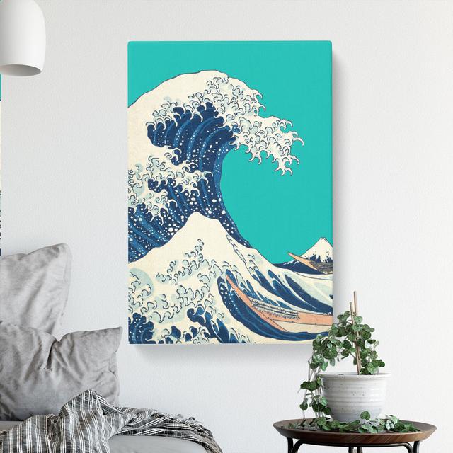 The Great Wave off Kanagawa by Hokusai - Wrapped Canvas Graphic Art East Urban Home Size: 91cm H x 60cm W x 3cm D on Productcaster.