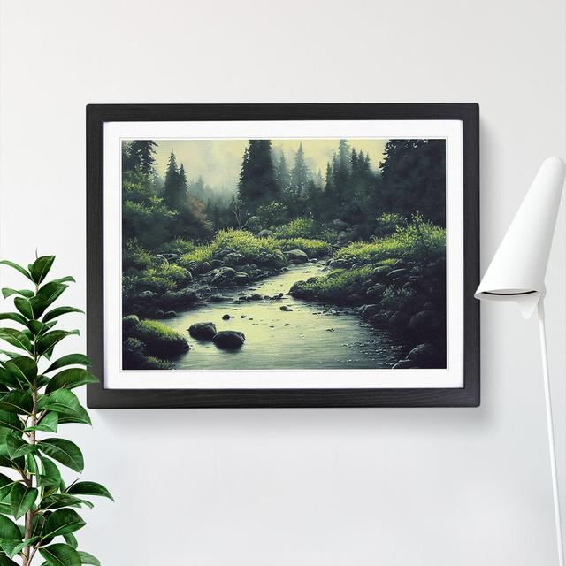 XH1022-9862X Forest Steam Vol.5 - Single Picture Frame Print Alpen Home Size: 46cm H x 64cm W x 2cm D, Frame Colour: Black Framed on Productcaster.