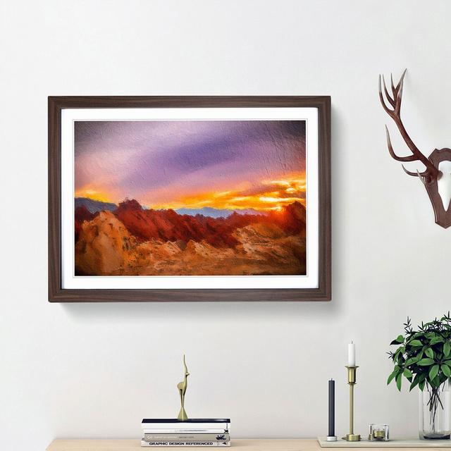 Sunset at the Valley of Fire - Picture Frame Painting Print East Urban Home Frame Option: Walnut Framed, Size: 27cm H x 36cm W x 2cm D on Productcaster.