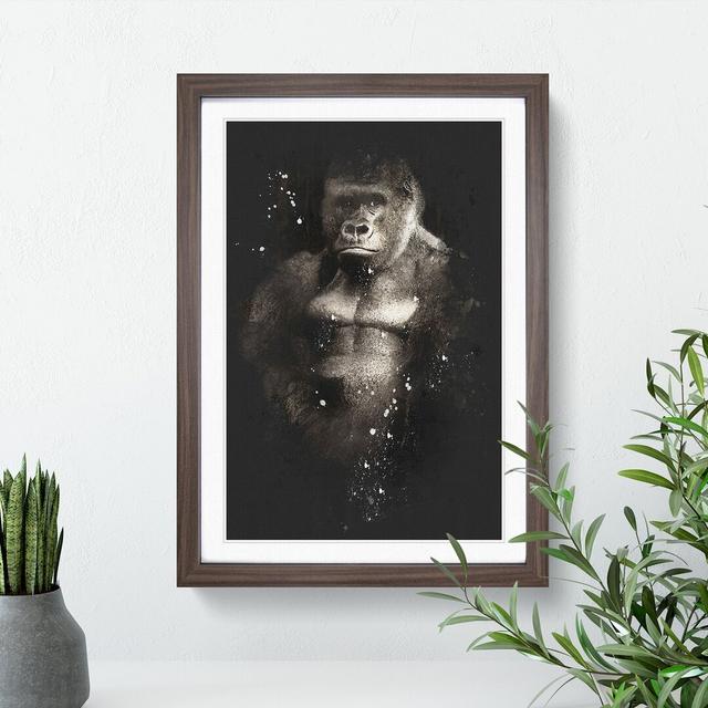 Silverback Gorilla Vol.2 Paint Splash - Picture Frame Graphic Art on MDF East Urban Home Size: 36cm H x 27cm W x 2cm D, Frame Option: Walnut on Productcaster.