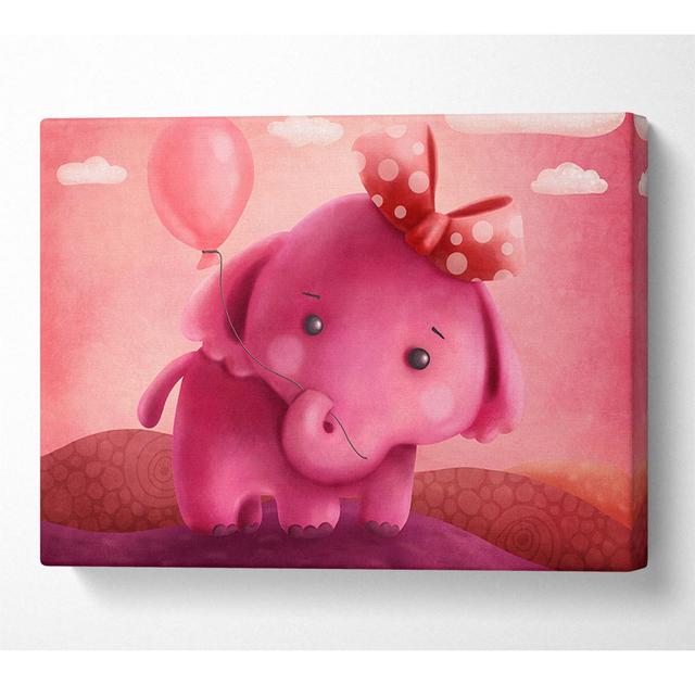 The Elephant Balloon - Wrapped Canvas Graphic Art Zoomie Kids Size: 101.6cm H x 142.2cm W on Productcaster.