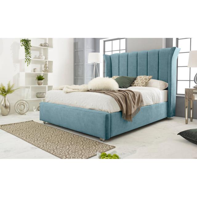 Lachanda Upholstered Bed Frame Ebern Designs Size: Super King (6'), Colour: Duck Egg on Productcaster.