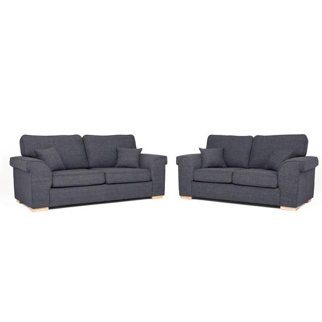 Maylin 2 Piece Sofa Set Wade Logan Upholstery Colour: Black on Productcaster.