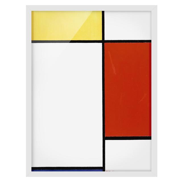 Picture With Frame - Piet Mondrian - Composition I Ivy Bronx Size: 100cm H x 70cm W x 2cm D, Frame Option: White Framed on Productcaster.