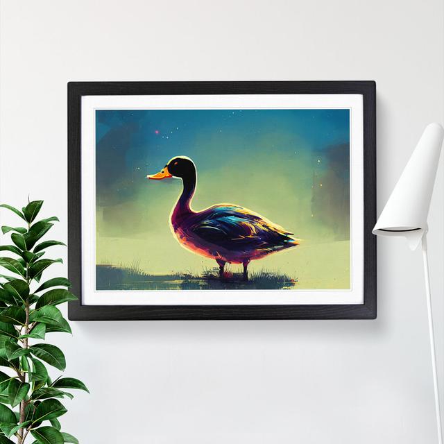 Futuristic Duck - Single Picture Frame Print Brambly Cottage Frame Colour: Black, Size: 25cm H x 34cm W x 2cm D on Productcaster.