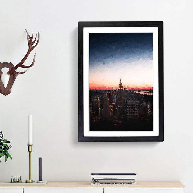 The Empire Stae in New York in Abstract - Picture Frame Graphic Art Print East Urban Home Frame Option: Black Framed, Size: 87cm H x 62cm W x 2cm D on Productcaster.