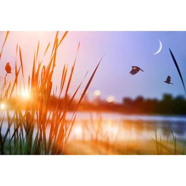 Tranquil Lake by Georgepeters Wrapped Canvas Art Prints 17 Stories Size: 61cm H x 91cm W on Productcaster.