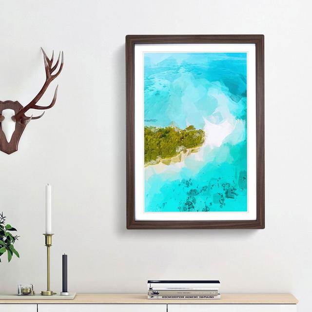 Paradise Island in Abstract - Picture Frame Graphic Art Print East Urban Home Frame Option: Walnut Framed, Size: 65cm H x 48cm W x 2cm D on Productcaster.