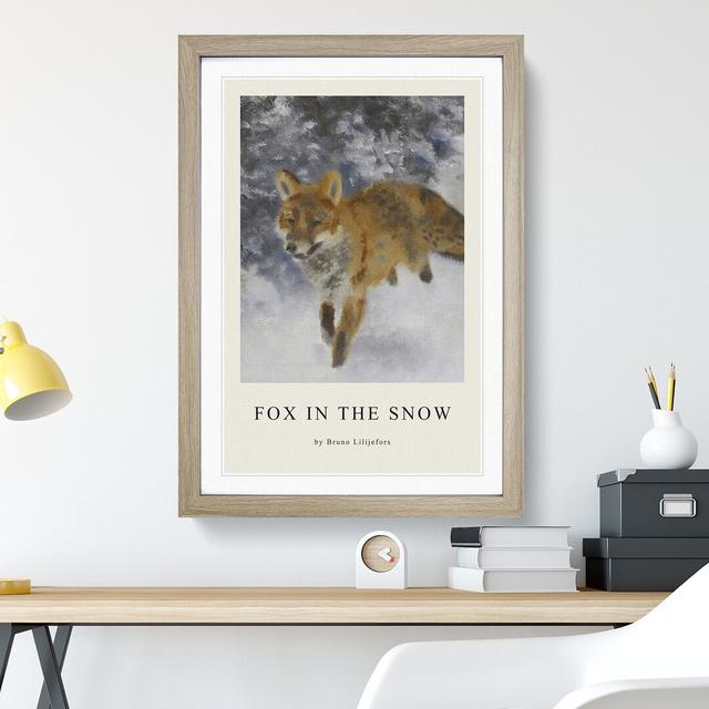 Fox in the Snow Vol.3 by Bruno Liljefors - Picture Frame Graphic Art East Urban Home Size: 36cm H x 27cm W x 2cm D, Frame Option: Oak Framed on Productcaster.