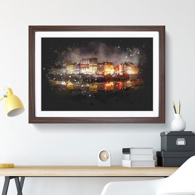 Nyhavn Canal in Denmark - Picture Frame Graphic Art Print East Urban Home Size: 24cm H x 33cm W x 2cm D, Frame Option: Walnut Framed on Productcaster.