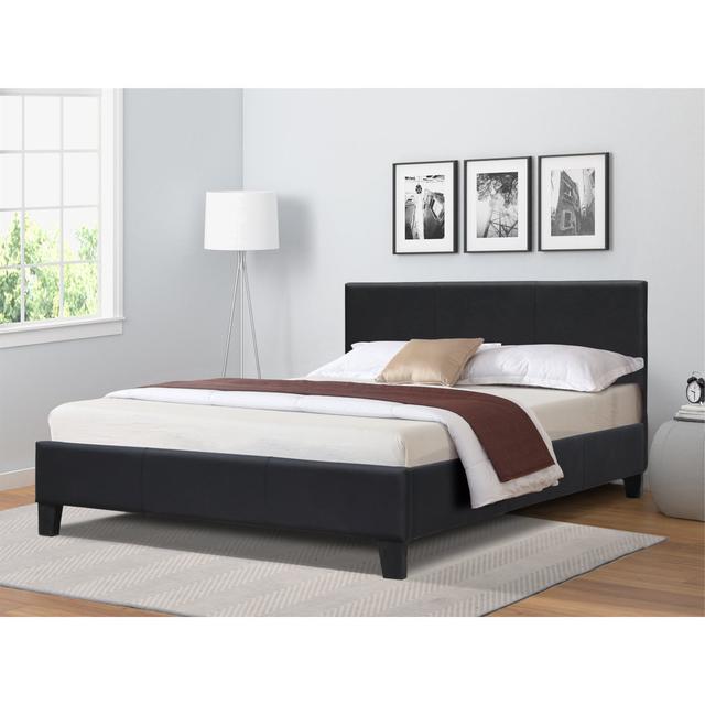 Bluffton Upholstered Bed Latitude Run Colour: Black, Size: UK Small Double - DE 120 x 190 cm on Productcaster.